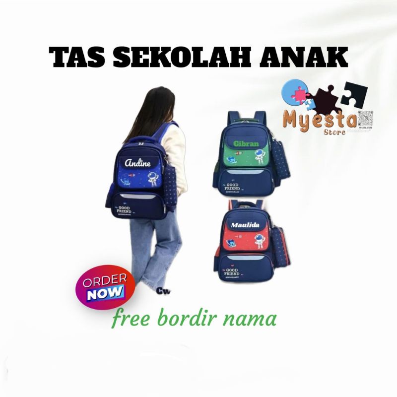TAS SEKOLAH ANAK free bordir nama