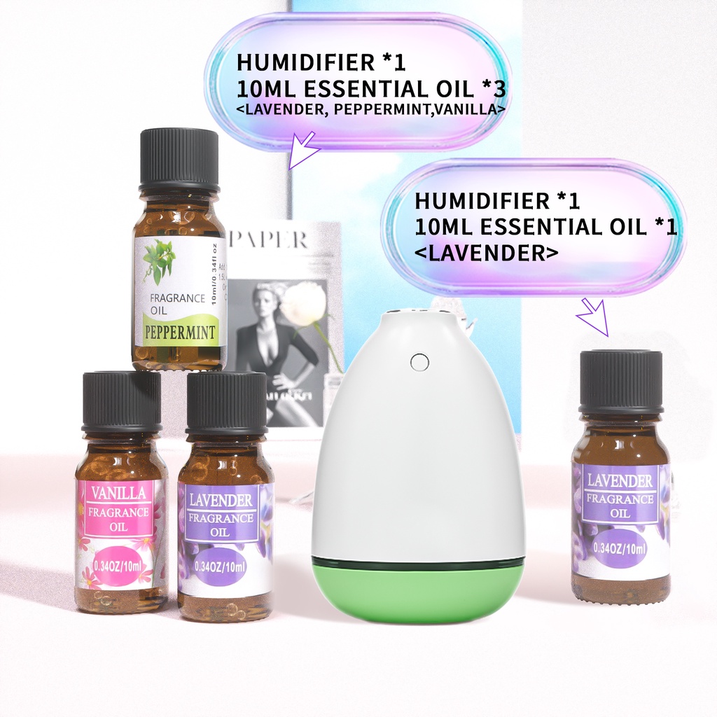 100% ORI - endear Humidifier Purifier Diffuser 200ML Portable Terapkan ke Essential oil HD03-Hijau