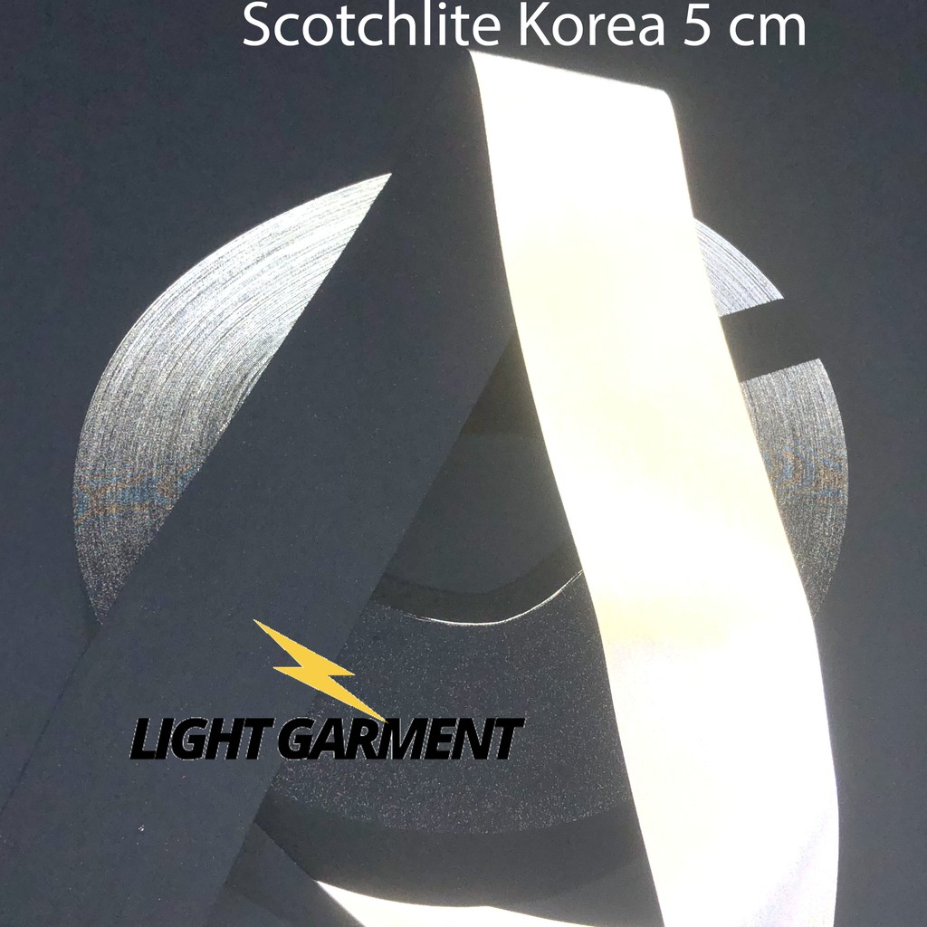 Pita Scotlight Kain Korea 5 CM isi 1 meter / Kain Scotchlite Reflektor Reflektif Skotlet Scotlite TEBAL baju safety wearpack