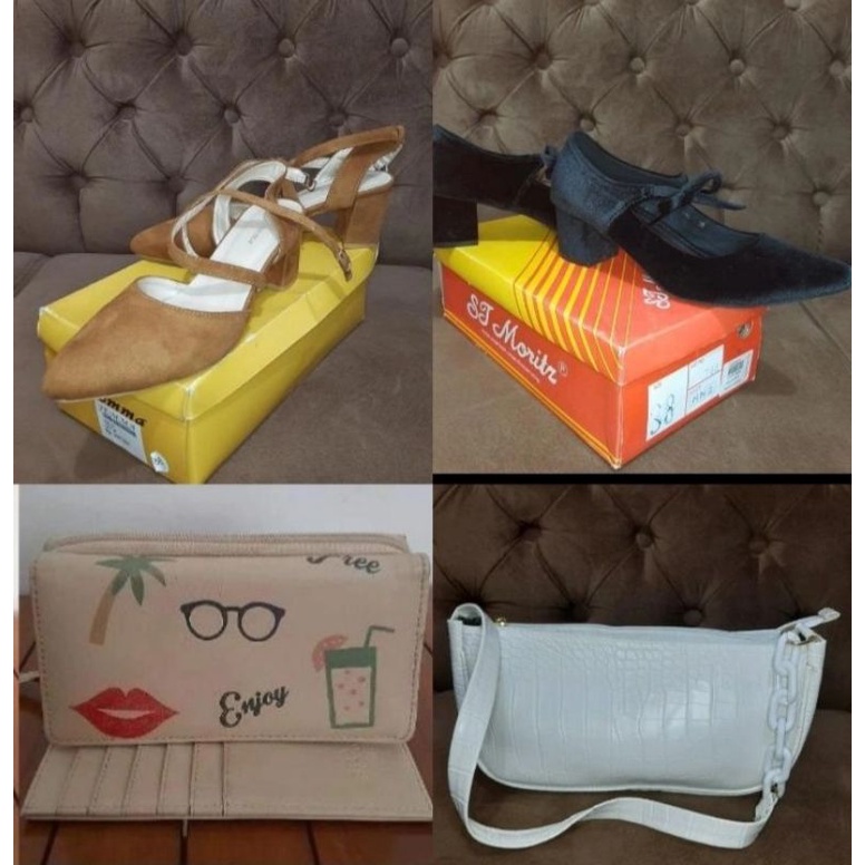 Preloved Heels Jemma | Heels ST.Moritz | Tas Croco Rantai | Dompet 3second