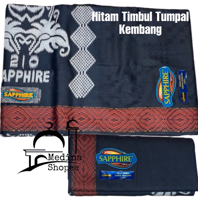Sarung dewasa Sapphire Hitam/ sarung murah hitam/ sarung tumpal/sarung lebaran