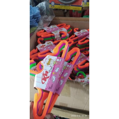 Hanger baju bayi plastik  isi 12 pcs/gantungan baju anak