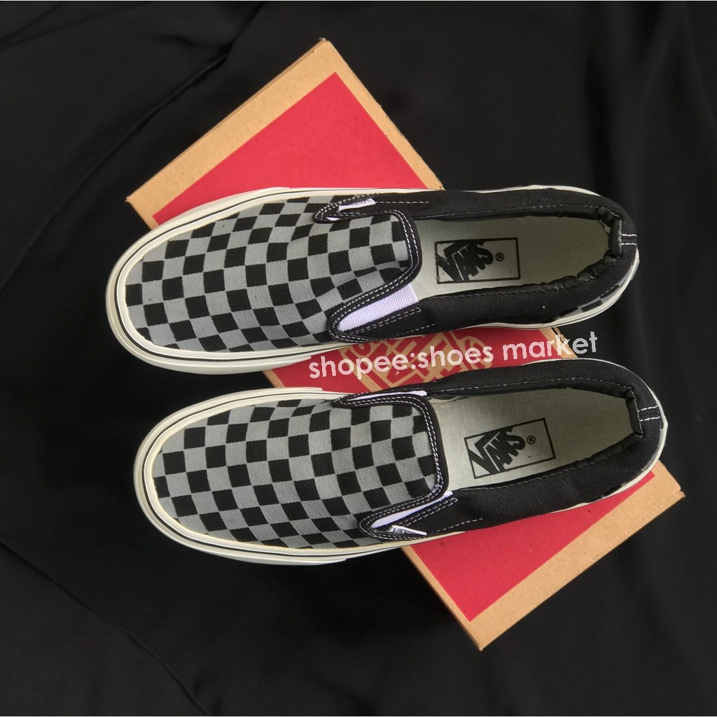 VANS SLIPON CHECKERBOARD GREY BLACK