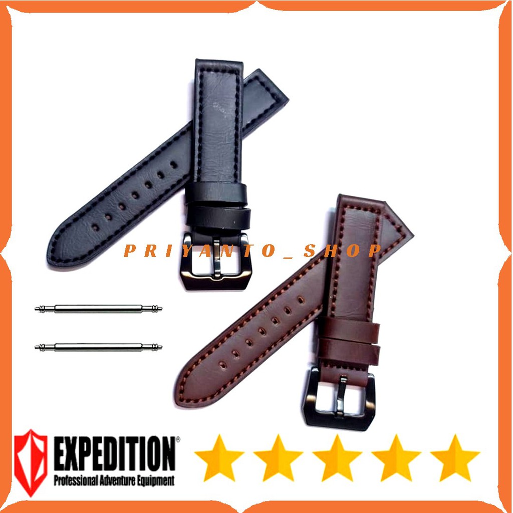 Strap Tali Jam Tangan Kulit Expedition 20 22 24mm Free pen