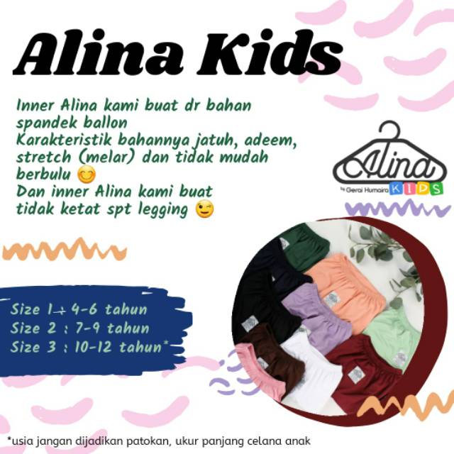 Celamis Anak Alina - Celana Daleman Gamis - Legging Polos 4 sampai 12 Tahun - Leging Perempuan