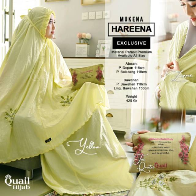 Mukena Traveling Hareena Parasit Quail Hijab