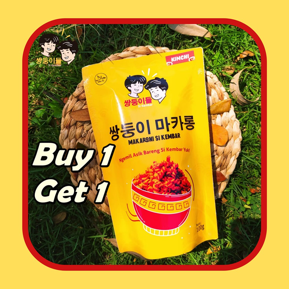 

MAKARONI Si Kembar 100gram Cemilan Pedas Samyang Kimchi Kriuk HALAL Snack Jajanan PROMO