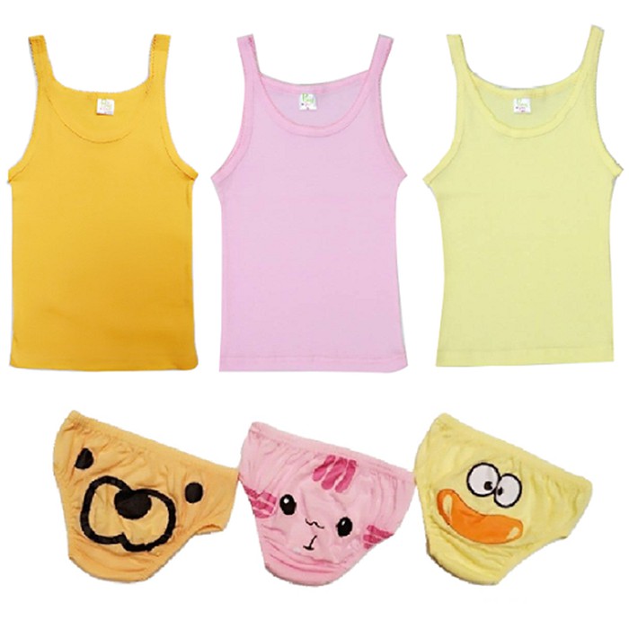 Kaos Dalam Katun - Kaos Dalam Anak - Singlet Anak Gtman Finy Girls - Combo Singlet & Cd Anak -