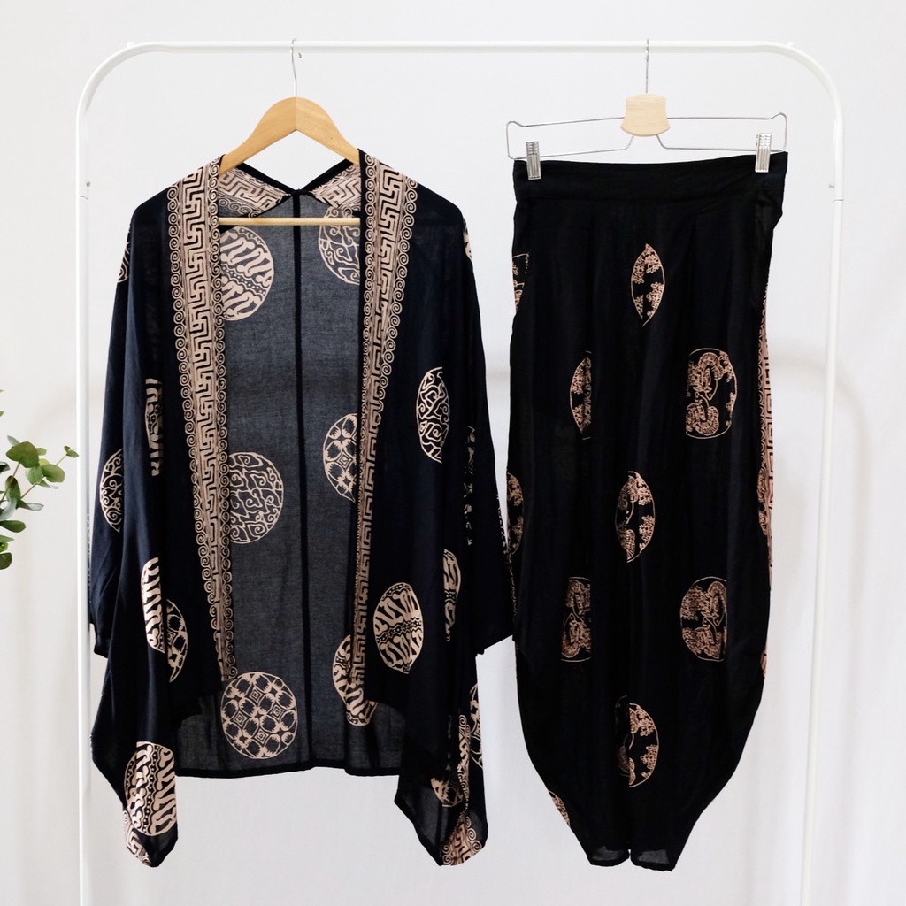 ONE SET BATIK WANITA MODERN SETELAN CELANA PANJANG BATIK SET BATIK KULOT BATIK LEBARAN BATIK KONDANG