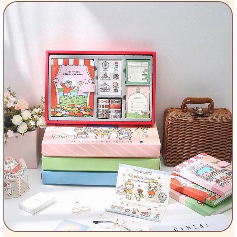 cute diary book set korea ada sticker