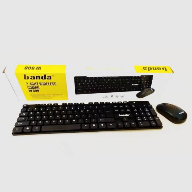 BANDA Keyboard Mouse Wireless BANDA W500 Paket Murah