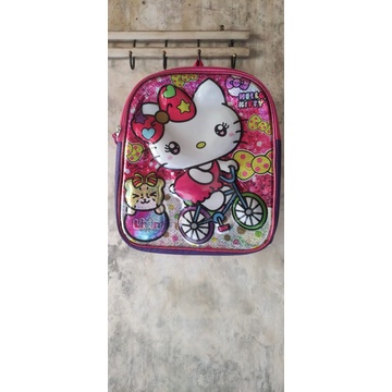 tas ransel anak cwe livin hello kitty gambar timbul