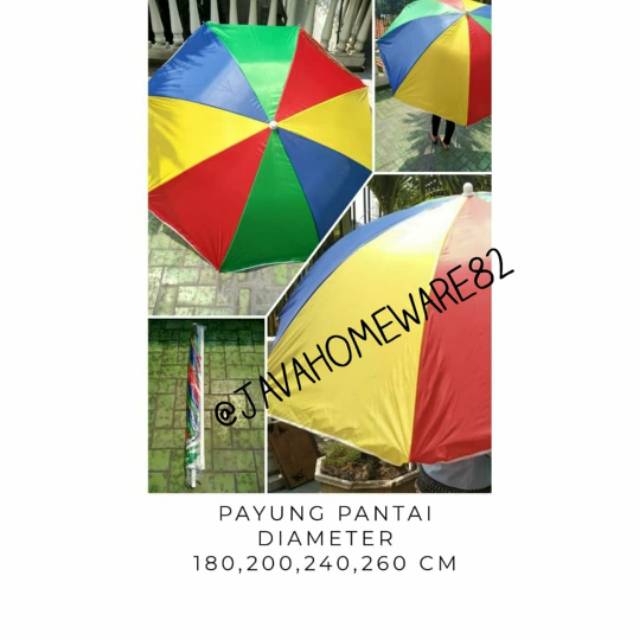 Payung Tenda / Payung Pantai Ukuran 240cm, 260cm