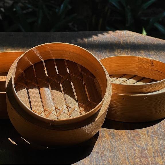 ⅍ Tempat dimsum, klakat bambu, klakat bambu dimsum 13 cm (WADAH SAJA) - wadah ➯