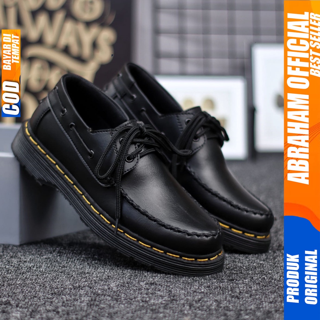 Sepatu Pantofel Kerja Formal Casual Hitam Pria Abraham Daniel