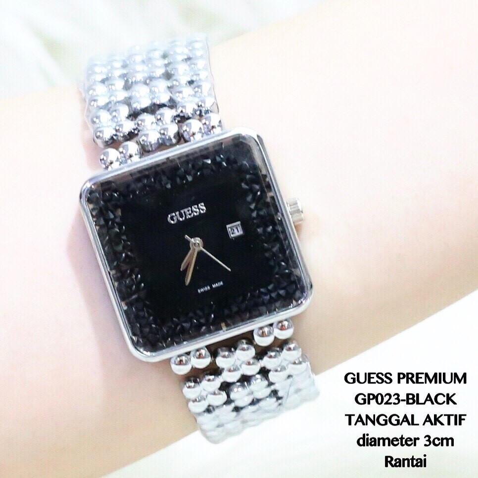 jam tangan rantai kotak elegant fashion full permata grosir ecer watch wanita cewek GP031