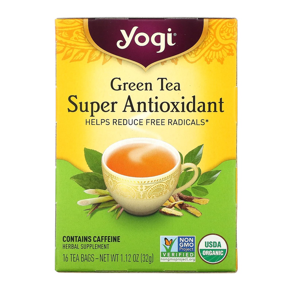 

Yogi Tea Green Tea Super Antioxidant Reduce Free Radicals 16 x 2 Gram