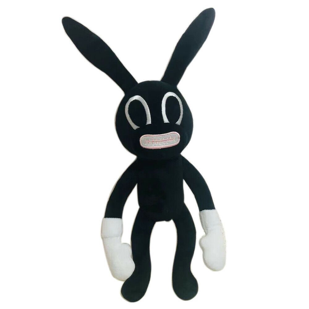 30cm Boneka Siren Head Series Black Dog Plush Toy Crooked Neck Horror Character Stuffed Doll Mainan