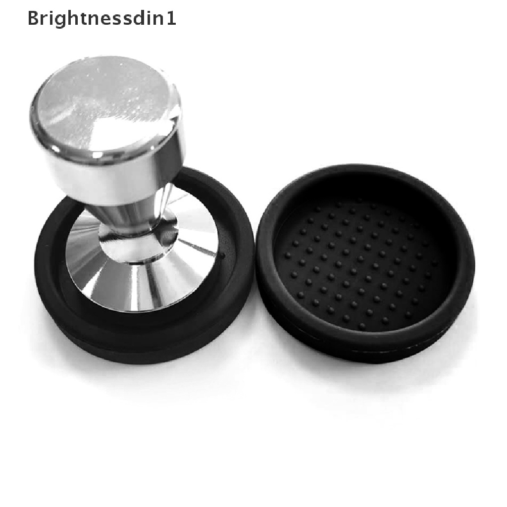 1pc Tamper Kopi Espresso Bentuk Bulat Bahan Silikon Warna Hitam