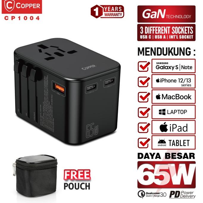 COPPER CP1004 Universal GAN Travel Adapter 65W - Super Fastcharging