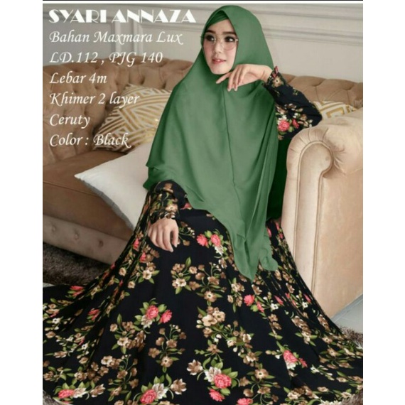 Realpict ~ Gamis Syar'i Set Khimar / Hijab ~ Baju Gamis Syar'i  Monalisa ~ COD ~ Best  Quality