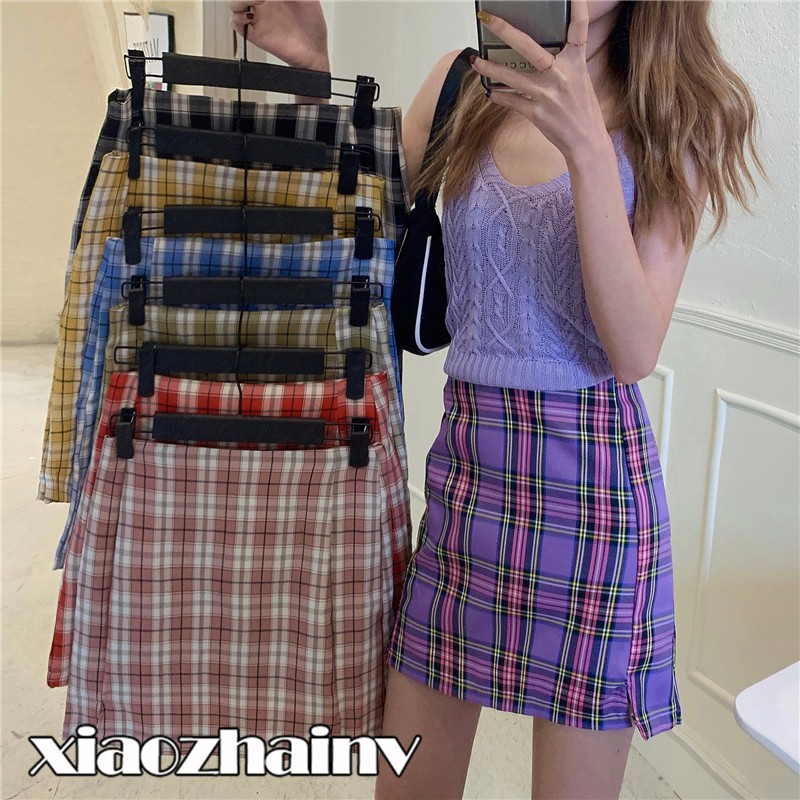 Xiaozhainv Rok  Pendek  Wanita Model High waist Dengan 