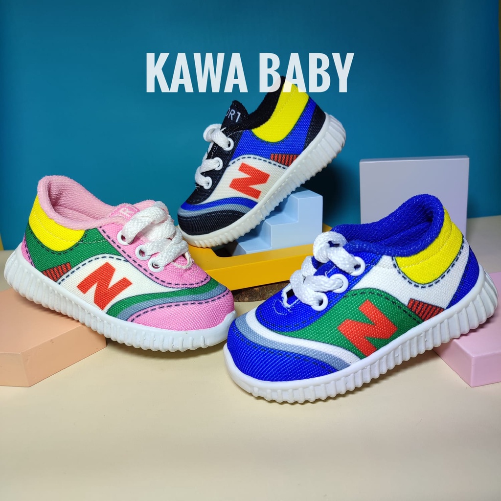 sepatu olahraga anak prewalker 1 2 3 tahun model printing sporty