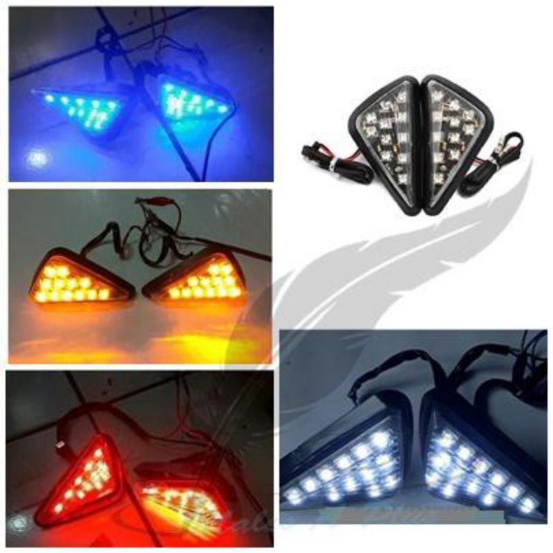 LAMPU SEN SEIN TEMPEL FAIRING SEGITIGA LED UNIVERSAL BUAT VIXION R15 V3 CB150R NINJA 250 CARBU NINJA