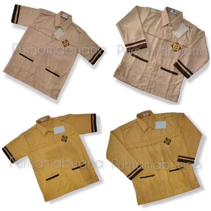 baju seragam pramuka siaga SD/Mi lengan panjang &amp; pendek