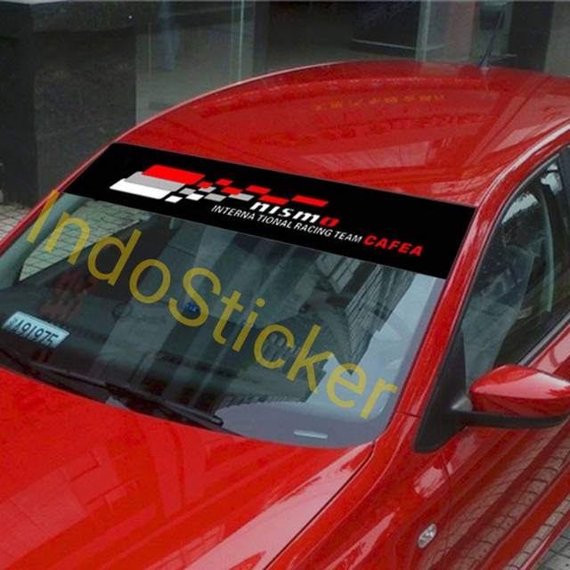 Cutting sticker mobil Nissan stiker kaca depan Nismo