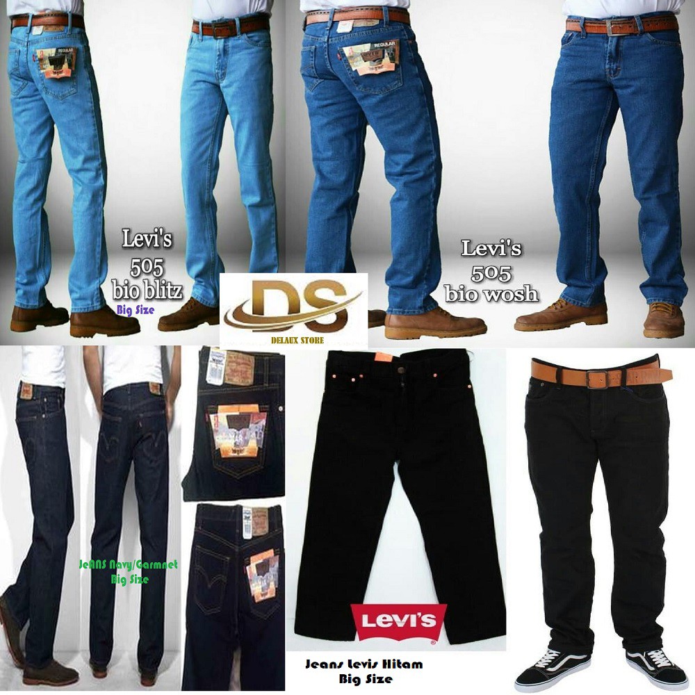 Delaux Store Celana Jeans Panjang Pria Big Size / Ukuran Besar / Ukuran Jumbo Model Standar Premium