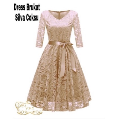 Baju Dress Pesta Natal Wanita Dewasa Kondangan Party Christmas Natal Imlek Murah Kekinian Terbaru 20