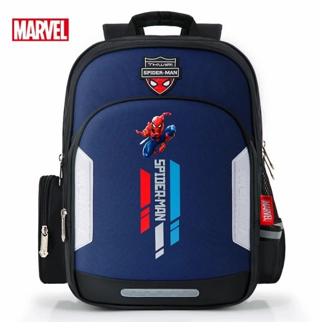 Tas Sekolah Anak Karakter Spiderman Kapten Amerika Marvel TK SD Lucu - Hitam