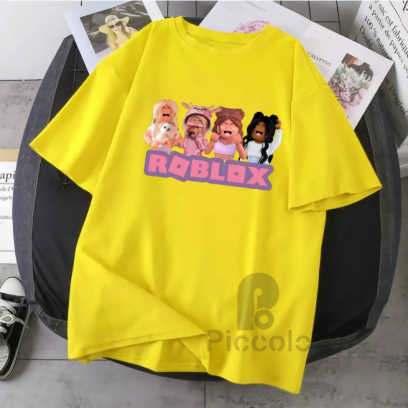 baju kaos anak anak roblox gril /kado ulang tahun bahan premium (free nama anak)