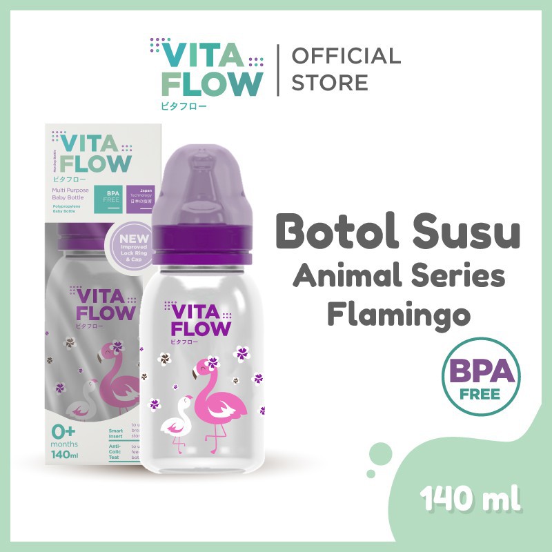 Vitaflow Botol Susu Bayi Multifungsi 140 ml - Animal Series 140ml