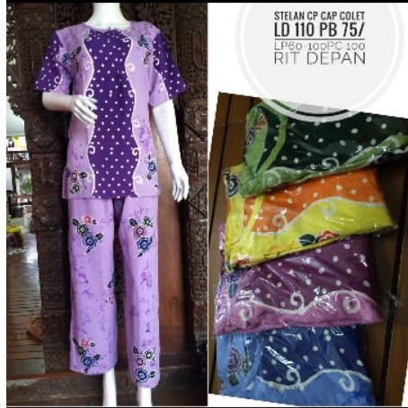 Setelan baby doll Celana Panjang batik cap colet