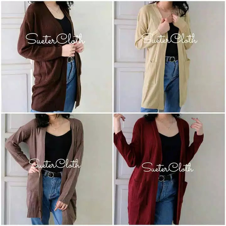 BELLE CARDIGAN PREMIUM / KARIDGAN  SAKU WANITA MURAH