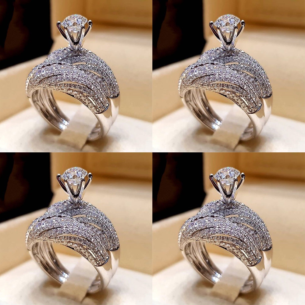 Hu Hu Hu Hu Hu Alat Bantu Pasang Kacamata♡ Cincin Wanita Hias Berlian Imitasi Gaya Vintage Menarik Untuk Pernikahanpestahadiah