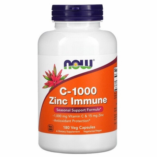 Now Foods C 1000 C1000 Zinc Immune 180 Veg Capsules