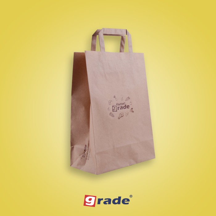 

✨ BISA COD ✨ Kantong Kertas GRADE / Paper Bag Handle Brown - ukuran M isi 50pcs