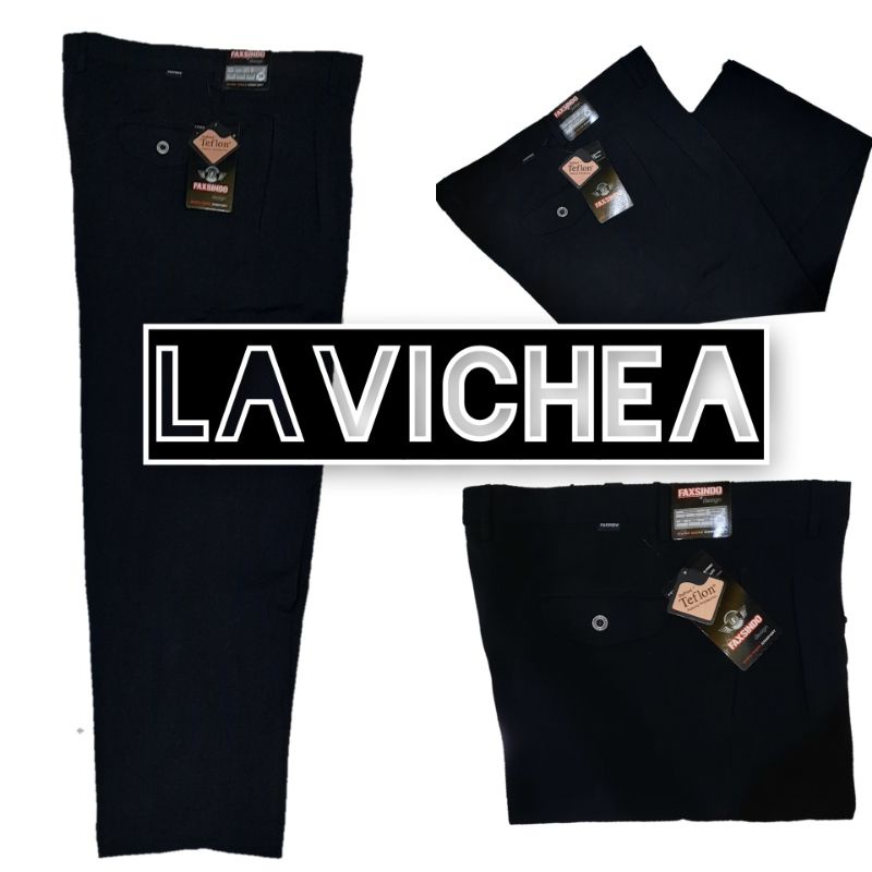 Celana Formal Pria Kerja Reguler Lebar Standar Kantor Bahan Kain Teflon Size 27 - 38