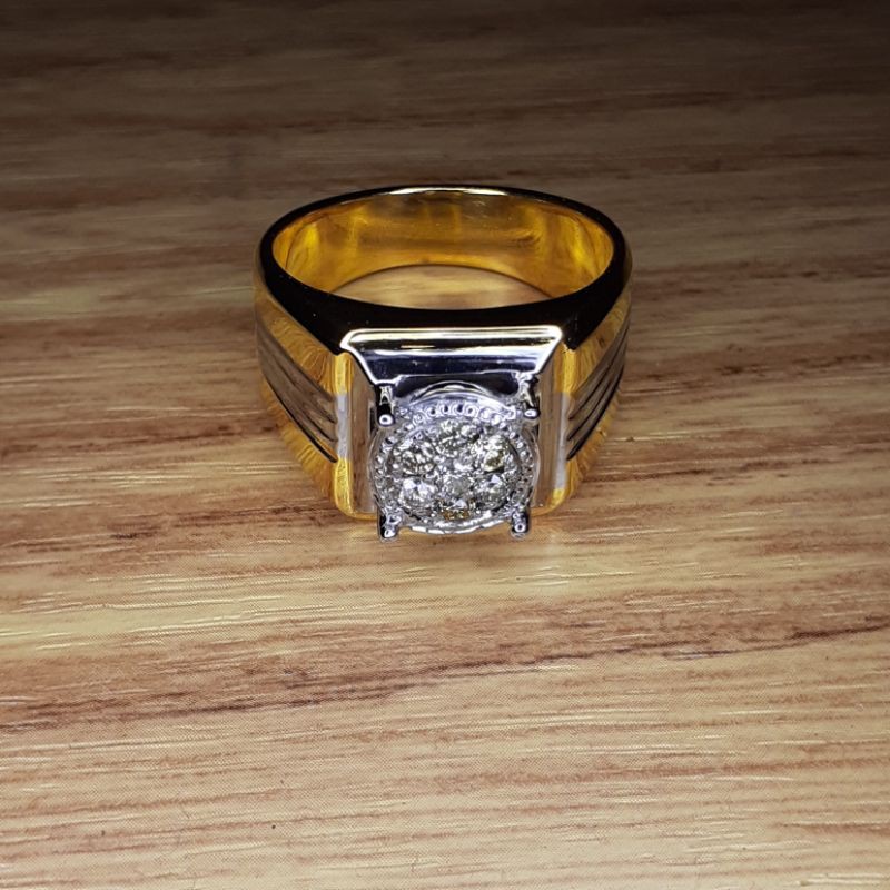 Cincin Silver Berlian Pria Asli