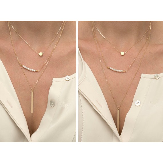 Kalung Wanita Mutiara Fashion Yang Indah Sederhana Multi-layer