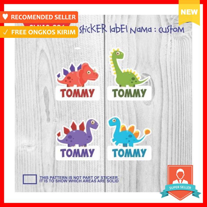 

Stiker - Sticker Label Nama Anak Kartun Laki Laki Dino Lucu Baby Boy Slnag 081 - Pengikat & Perekat