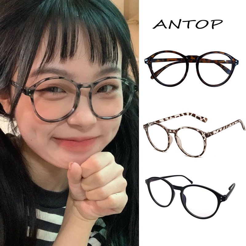 Kacamata Lensa Transparan Anti Radiasi Motif Leopard Untuk Pria Dan Wanita Korean Fashion Eyeglasses ANTOP