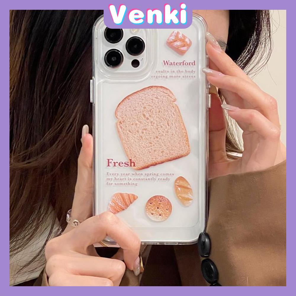 iPhone Case Clear Case Soft Thick TPU Shockproof Super Transparent Protection Camera Plating Button Toast Bread For iPhone 13 Pro Max iPhone 12 Pro Max iPhone 11 iPhone 7Plus