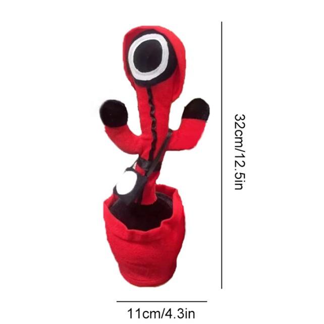 Boneka Kaktus Squid Game Goyang Joget Bisa Bicara Rekam Suara / Mainan - Squid-SEGITIGA