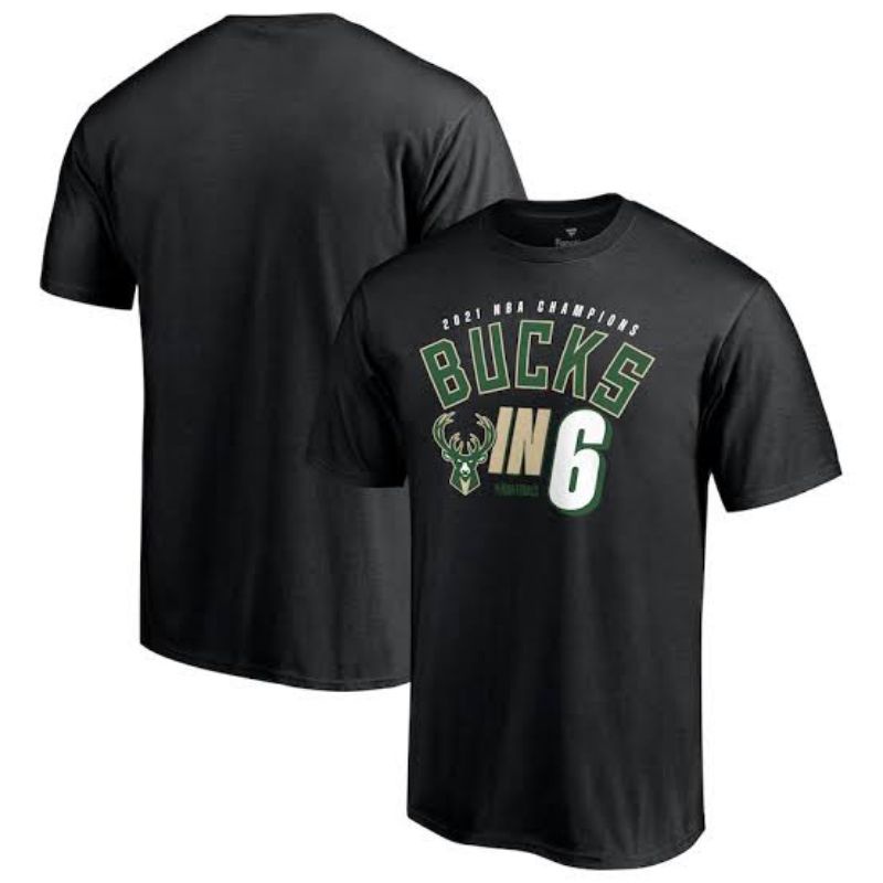KAOS TSHIRT BASKET NBA BUCKS IN 6 SIX - CHAMPIONS MILWAUKEE BUCKS