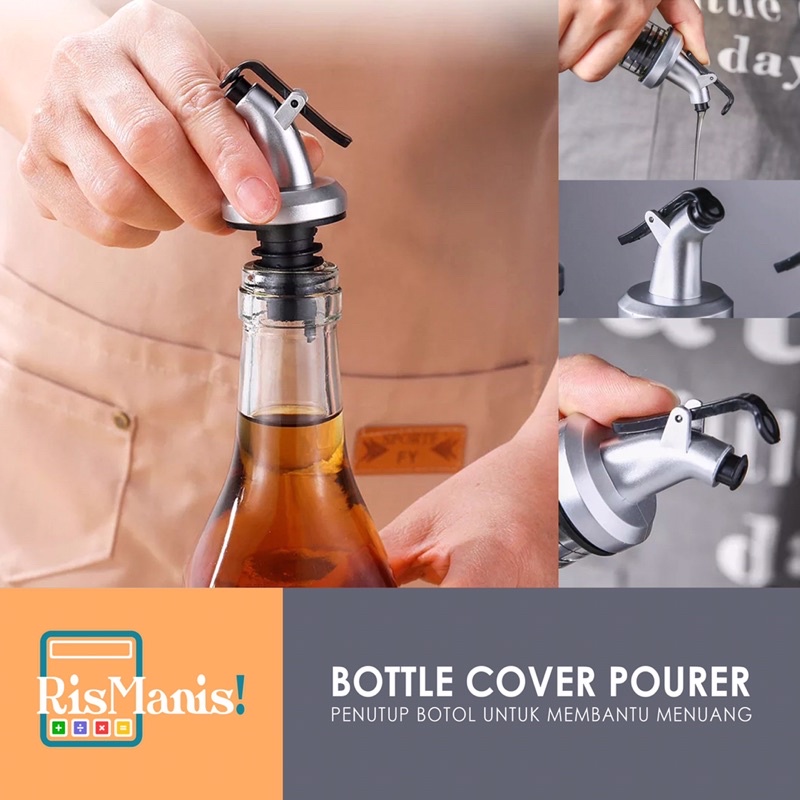 BOTTLE COVER POURER - Penutup Botol Wine Kecap Cuka Sirup Tutup Penuang Anti Tumpah Bahan Food Grade