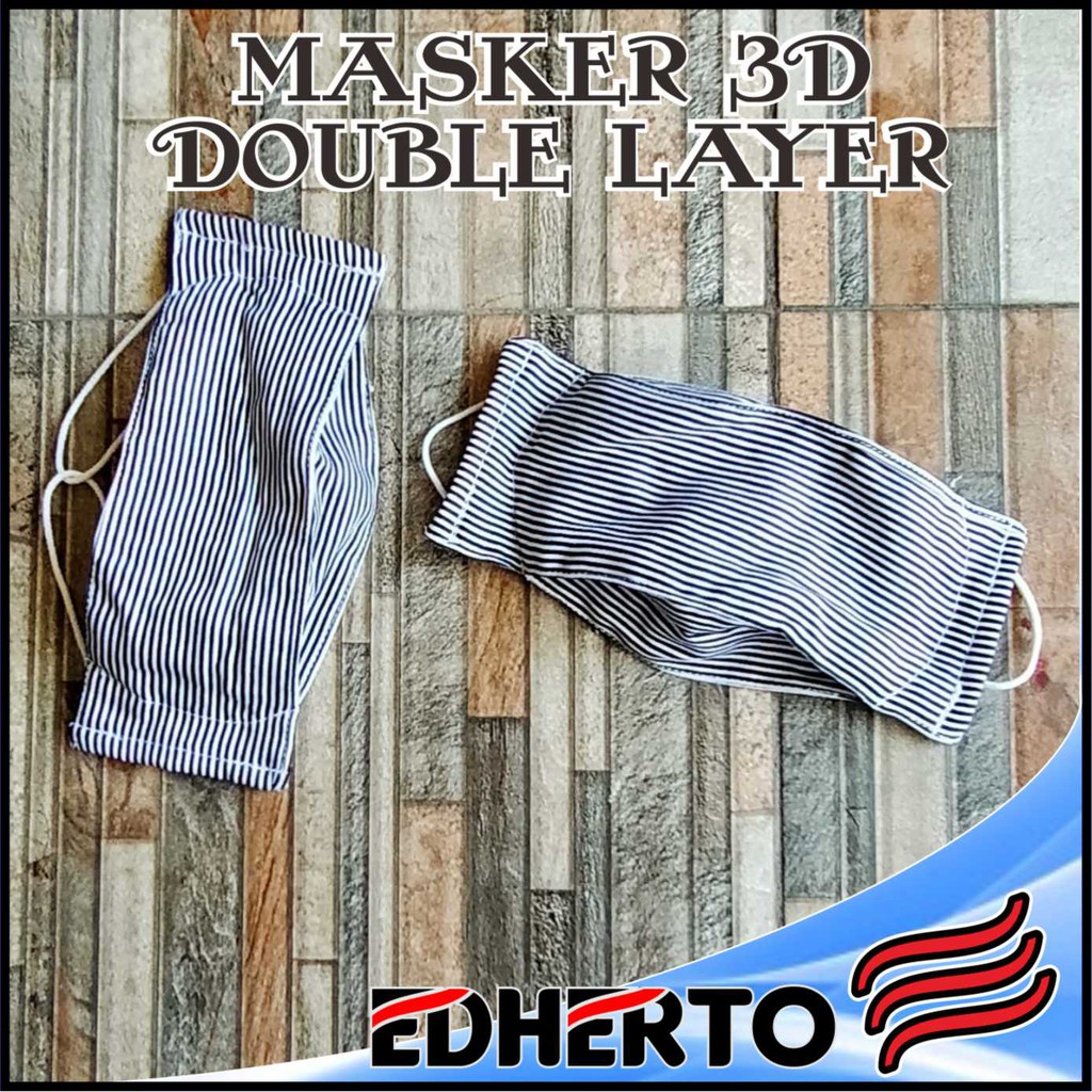 Masker Kain Katun 3 Dimensi - Masker Kain 3D Double Layer - Masker Kain kaos bisa dicuci.
